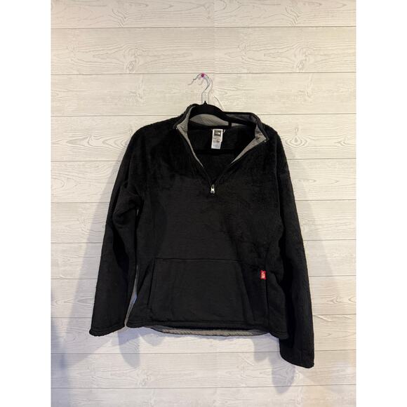 North Face SZ XL black quarter-zip fleece pullover with a kangaroo pocket - Picture 1 of 5